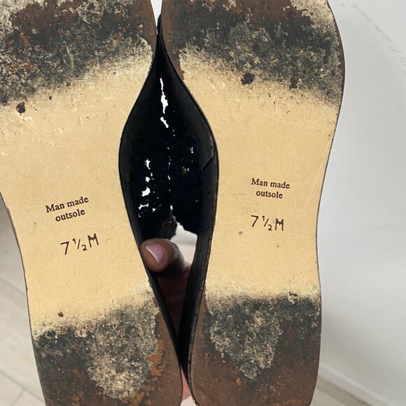 Enzo Angiolini Black Braided Knit Wedge Open Toe Heels Size 7.5 - Picture 6 of 6